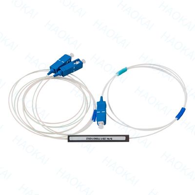 FTTx Systems SC UPC PLC Fiber Optic Splitter 1x2 Mini Steel Tube