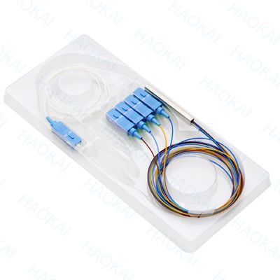 FTTx Systems SC UPC PLC Fiber Optic Splitter 1x2 Mini Steel Tube