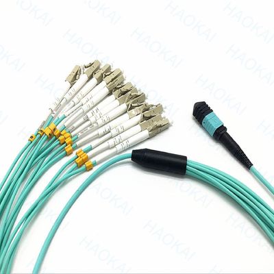 Wykrycie MPO OM3 Patch Cord LC Connector Multimode Fiber Optic Patch Cables