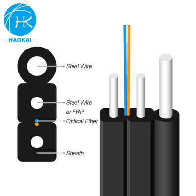 Wnętrze FTTH Drop Cable 2core 4core FRP Steel Wire FTTH Fiber To The Home