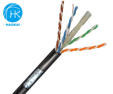 Kabel UTP CAT6 wypełniony galaretką z kablem sieci powietrznej na zewnątrz