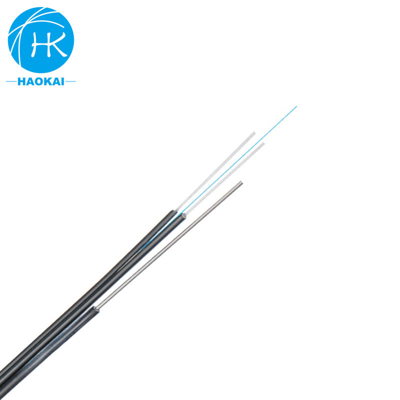 FTTH 8figure Self Supporting Outdoor Drop Fiber Optical Cable Czarny z stalowym drutem