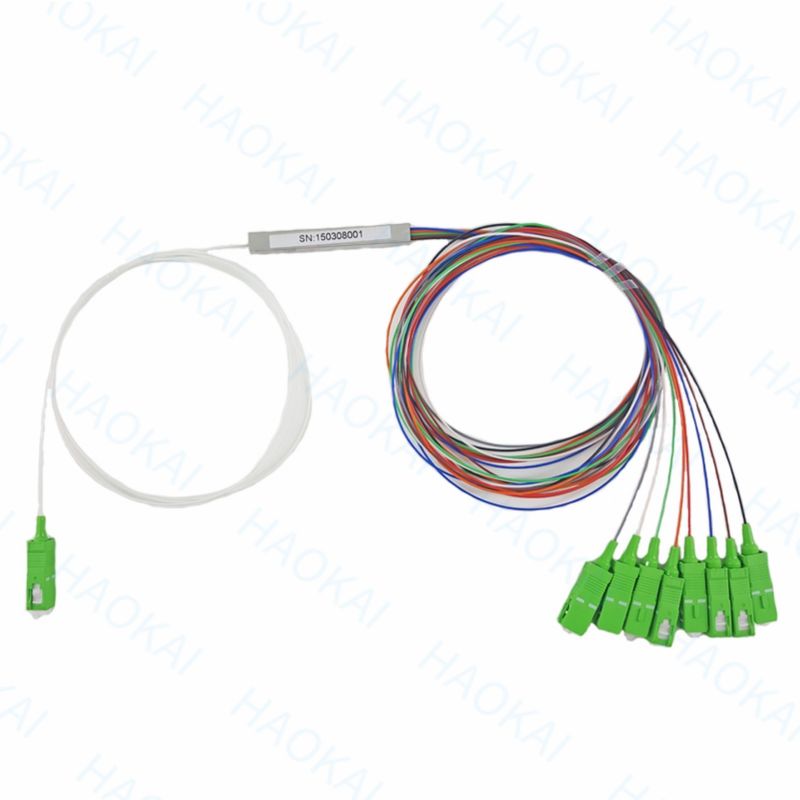 FTTH 1x4 1x8 Włókno PLC Splitter Mini Steel Tube Z SC APC Connector