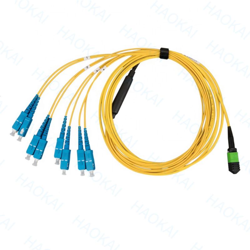 Jednorazowy przejście Sc Włóknooptyczne Patch Cord 12 rdzeni Duplex OS2